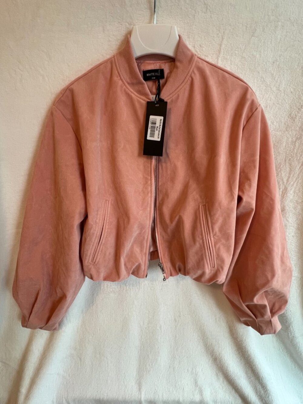 White Fox What Did I Miss Faux Suede Jacket Blush